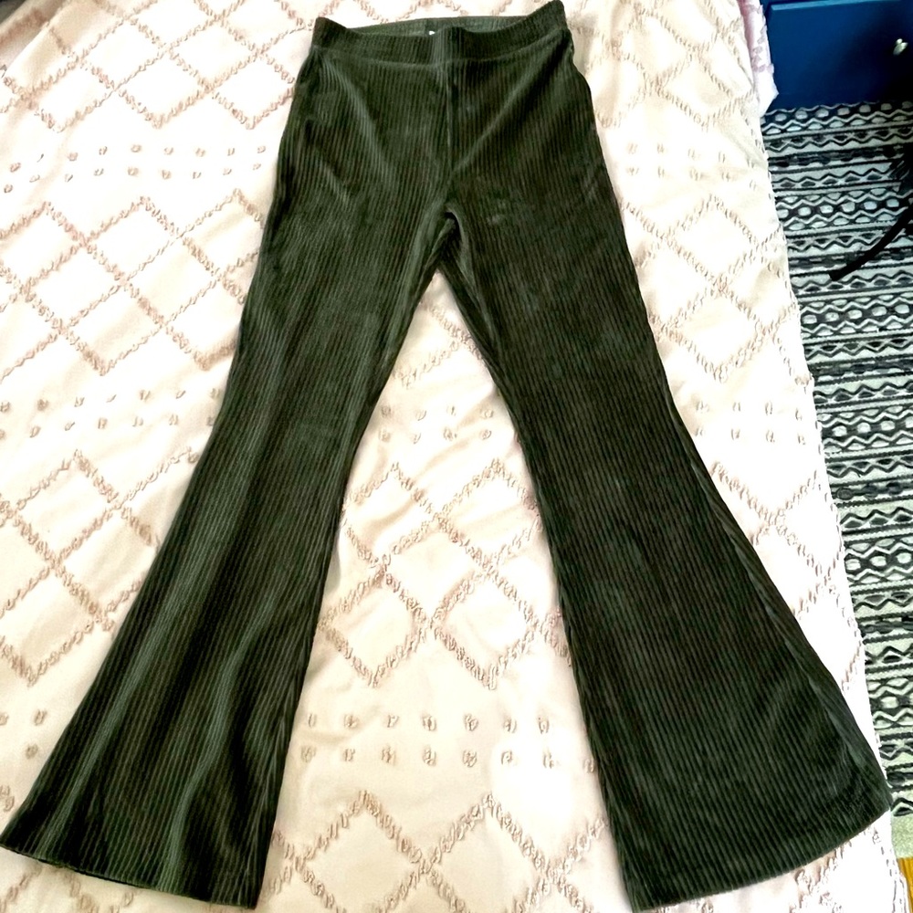 Bell Bottom High Rise Velvet Corduroy Aerie Stretch Pants
